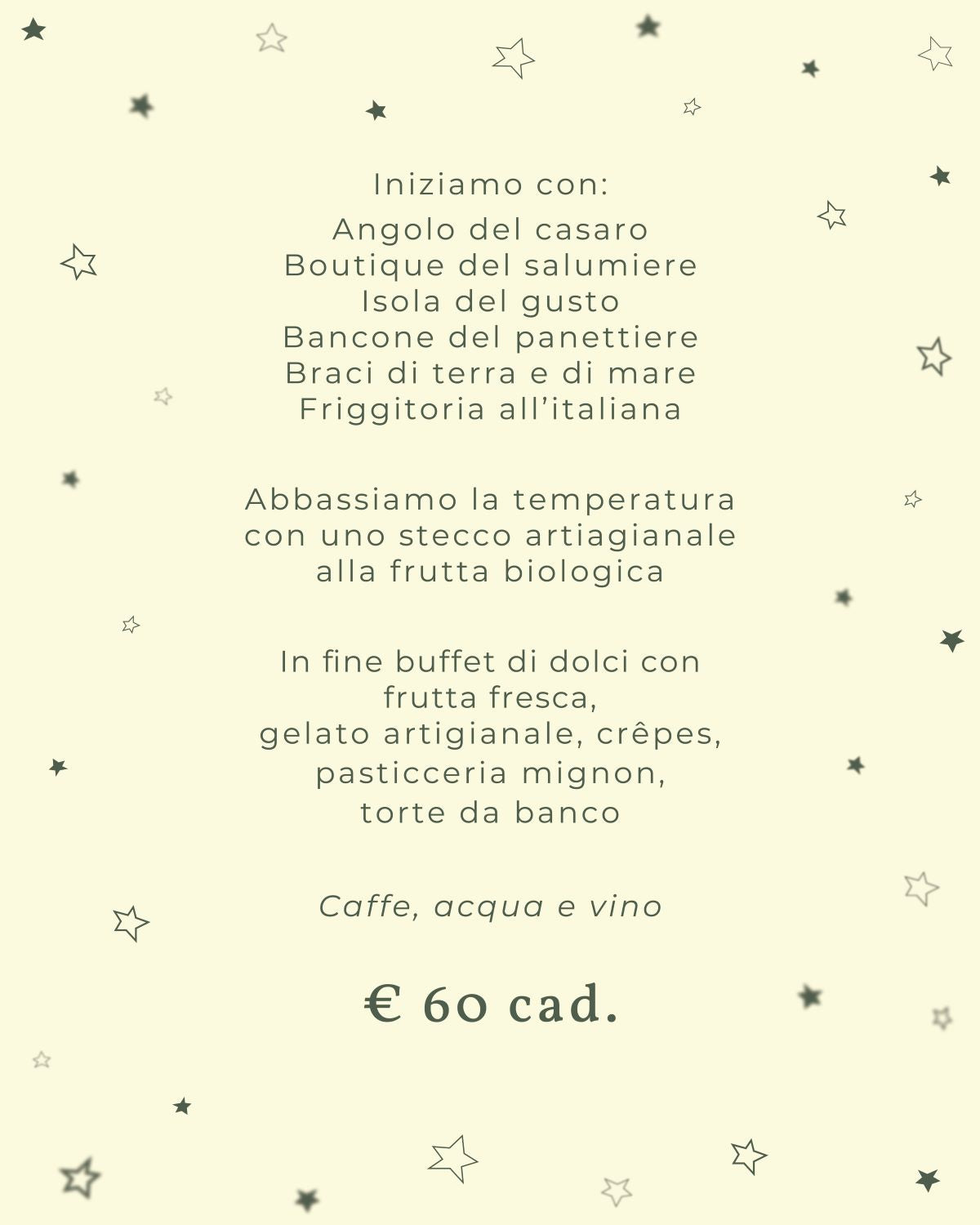 White Dinner Menù